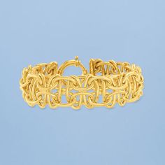 Ross-Simons - 14kt Yellow Gold Interlocking-Link Bracelet. 8". You deserve to shine! With classic appeal and an intricate dimensional design, our handcrafted 14kt yellow gold interlocking square-link bracelet makes a luxurious statement. You'll reach for it, day after day, to wear solo or mixed into a sumptuous stack. Springring clasp, 14kt yellow gold interlocking-link bracelet. It Day, To Shine, You Deserve, Link Bracelets, Bracelet Making, Gold Bracelet, Fine Jewelry, Yellow Gold, Bracelet