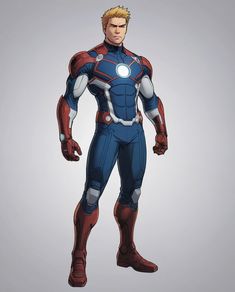 the avengers character is standing with his hands on his hips