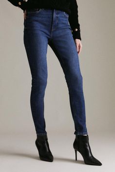 Organic High Waist Skinny Jean Classic Denim Blue Bottoms For Fall, Classic Tapered Leg Jeans With Button Zip Fly, Classic Medium Wash Bottoms For Fall, Everyday Fitted Bottoms With Button Zip Fly, Fitted Everyday Bottoms With Button Zip Fly, Slim Fit Jeans With Button Closure For Fall, Fall Tapered Leg Jeans With Button Closure, Slim Fit Bottoms For Everyday Fall Wear, Everyday Slim Fit Bottoms For Fall