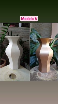 three different types of vases sitting next to each other