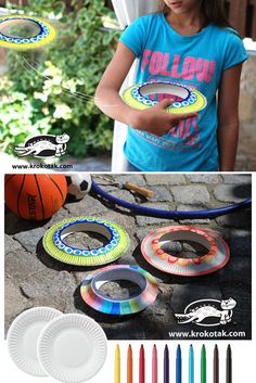 children activities, more than 2000 coloring pages Diy Frisbee, Paper Plate Art, Paper Plate Crafts, Plate Crafts, Crafts For Kids To Make, Camping Crafts, Childrens Crafts, Summer Crafts