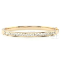 "This bangle is made with 2.12 Ct. SI Clarity G-H Color Natural Diamond Solid 18K Yellow Gold Channel Setting Bangle Bracelet Handmade Dainty Jewelry. * SKU: SGBN00084 * Made to Order. * Gold Purity: 14K Solid Yellow Gold (stamped) * Custom Gold Color: Rose Gold, Yellow Gold, White Gold * Custom Gold Purity: 9K/14K/18K (Charges Apply) * Diamond 100% Genuine Diamond * Diamond Weight: 2.12 ct. * Diamond Color: G-H * Diamond Clarity: SI1- SI2 * Diamond Cut: Brilliant Cut (Excellent) Product Measure Diamond Channel Set Bangle For Anniversary, Yellow Gold Diamond Bracelet With Vvs Clarity For Wedding, Anniversary Diamond Bangle With Channel Set, Formal Diamond White Channel Set Bracelet, Round Channel Set Bangle For Anniversary, Classic Channel Set Bangle For Anniversary, Channel Set Round Bangle For Anniversary, Channel Set Diamond Bracelet For Wedding, Elegant Channel Set Bangle For Anniversary