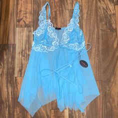 Nwt Size Xxxxl V Neck Sleepwear Baby Blue Blue Sleeveless Lace Sleepwear, Blue Sheer Lace Sleepwear, Blue Lace Sleeveless Sleepwear, Coquette Blue Summer Sleepwear, Sheer Blue Camisole Sleepwear, Blue Sheer Camisole Sleepwear, Blue Lace Sleepwear For Night, Blue Lace Sleepwear For Loungewear, Slip Dress Y2k