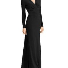 Lauren Ralph Lauren Brooch Jersey Gown-Women. 95% Polyester 5% Elastane. Due To Variances In Monitor Color, And Lighting, The Color Of Some Items May Differ Slightly From The Photographs Elegant V-neck Formal Gown, Elegant V-neck Dinner Gown, Elegant V-neck Gown For Dinner, Elegant Fitted Ralph Lauren Dress, Elegant Ralph Lauren Evening Maxi Dress, Elegant Ralph Lauren Maxi Dress, Elegant Ralph Lauren Wedding Dress, Elegant Black Ralph Lauren Dress, Elegant Ralph Lauren Evening Dresses