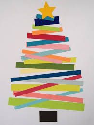 a christmas tree made out of strips of colored paper