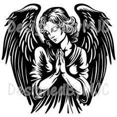 an angel praying with his hands folded in prayer