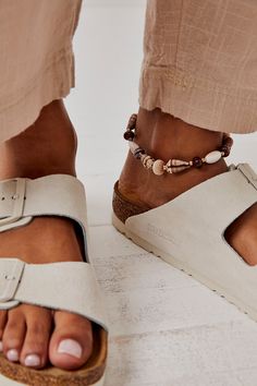 Arizona Soft Footbed Birkenstock Sandals | Free People White Birkenstock Outfit, Arizona Birkenstock Outfit, Birkenstock Suede Arizona, Birkenstock Sandals Outfit, Birkenstock Colors, Comfortable Leather Sandals, Pillow Slippers, Hippie Sandals, Birkenstock Outfit