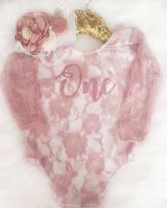 Baby Girls Dusty Rose and Rose Gold Lace First Birthday Outfit – Ruffles & Bowties Bowtique Long Sleeve Lace Bodysuit For Party, Paris Birthday Theme, Rose Gold Lace, Sparkling Rose, First Birthday Outfit, First Birthday Shirts, Cake Smash Outfit, Birthday Outfits, First Birthday Outfits