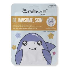 Be Jawsome, Skin! Animated Baby Shark Sheet Mask -  The Creme Shop Be Jawesome, Skin! Animated Baby Shark Sheet Mask promotes smooth, youthful-looking skin like a baby shark! Together, Retinol & Ceramides help restore glowy, hydrated skin.    Key Ingredients     Retinol - helps reduce the appearance of fine lines and wrinkles Ceramides - helps improve skin barrier   - Be Jawsome, Skin! Animated Baby Shark Sheet Mask Paper Skin Care, Shark Sheets, I Dew Care, Beauty Bathroom, Macaron Lip Balm, The Crème Shop, The Creme Shop, Creme Shop, Daucus Carota