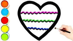 How To Draw Heart, Draw Heart, Heart Drawing, Rainbow Heart