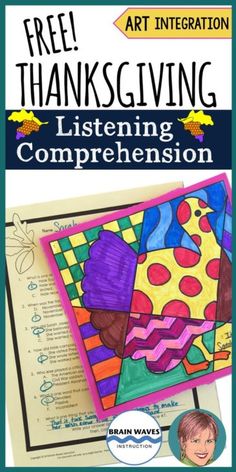 a book cover with the title free thanksgiving listening and writing skills for kids to use