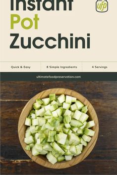 a wooden bowl filled with sliced cucumbers on top of a wooden table next to a