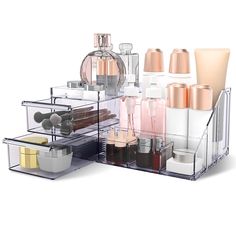 PRICES MAY VARY. ELEVATE YOUR VANITY WITH EXQUISITE DESIGN: Our elegant makeup organizer adds a touch of sophistication to your vanity countertop, bathroom, dressing table, or desk. Its sleek and transparent design not only looks great wherever it's placed but also ensures easy visibility, making finding your favorite products a breeze. Stay effortlessly stylish with a timeless organizer that complements any space. UNPARALLELED STORAGE CAPACITY: Experience the luxury of ample space for all your Vanity Makeup Organizer, Bathroom Dressing Table, Makeup Organizer Countertop, Organizer For Makeup, Nail Organization, Clear Makeup Organizer, Lipstick Organizer, Clear Makeup, Makeup Organization Vanity