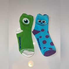 Nwot - Never Worn! Mike & Sully Socks! Playful Blue Cotton Socks, Cute Blue Socks For Stocking Stuffers, Fun Blue Cotton Socks, Cute Blue Socks For Playtime, Comfortable Blue Socks For Playtime, Mike And Sully, Awesome Gifts, Monsters Inc, Disney Accessories