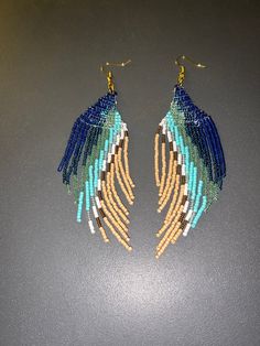 Coastal themed seed bead fringe earrings Dangle Beaded Fringe Tassel Earrings For Beach, Beaded Tassel Earrings For Beach, Beaded Fringe Drop Earrings For Beach, Multicolor Fringe Beaded Earrings For Beach, Multicolor Beaded Fringe Earrings For Beach, Seed Bead Fringe Earrings, Bead Fringe Earrings, Bead Fringe, Beach Earrings