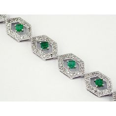 Royal 14K White Gold Tennis Bracelet with Princess-Cut Emeralds and Round Diamonds - 2.45 Carat Total Gem Weight Elegant Diamond And Emerald Bracelet With 17 Jewels, Elegant Silver Tennis Bracelet With Emeralds, Classic Luxury Diamond Bracelet With Emerald, Luxury Elegant Emerald Diamond Bracelet, Luxury Emerald Cut Green Diamond Bracelet, Diamond Education, Jewelry Appraisal, Ring Pendant Necklace, Royal Jewelry