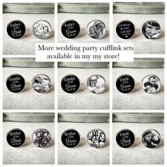 Custom Photo Cufflinks. I will use your personal photo & or quote to make a pair of keepsake cuff links for you. These make wonderful groomsmen and father of the bride wedding favor gifts! How to order- 3 STEPS: 1. From the drop down menu, choose your cufflink color and size. 2. Choose if you want 1 or 2 photos, 1 photo and 1 personal quote, or 2 personal quotes. 3. Enter your personalized information. 4. After you purchase your cufflinks, send your photo to me by using Etsy's conversation m Personalized Cufflinks Wedding, Monogrammed Cufflinks, Initial Cufflinks, I Loved You First, Wedding Cuff Links, Groom Cufflinks, Wedding Cuff, Custom Cufflinks, Personalized Cufflinks