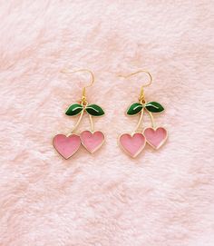 Hypoallergenic  Lead and nickel free Earring hooks (as in picture) Clip on is available (for non pierced ears) Cottage Core Earrings, Coquette Earrings, Coastal Earrings, Earrings Strawberry, Funky Accessories, Anime Earrings, Strawberry Earrings, Earrings Kawaii, High Aesthetic