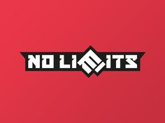 no limits logo on a red background