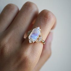 Frozen Moonstone Diamond Ring | Tippy Taste Jewelry Frozen Moonstone Ring, Crystal And Diamond Engagement Rings, 2 Stone Ring, Moonstone Wedding Ring, Rainbow Moonstone Engagement Ring, Moonstone Rings, Gem Jewelry, Moonstone Engagement Ring, Popular Jewelry