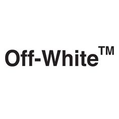 the off - white tm logo is shown in black and white on a white background