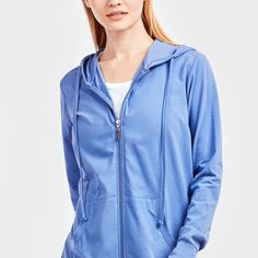 Women's Active Essentials. Sofra Women's Cotton Blend Lightweight Zip Up Hoodie Sweater Zip Up Hoodie Jacket In Soft Cotton, Great For Active Or Casual Wear. Drawstring Hood. Divided Kangaroo Pocket. Available In A Variety Of Colors. Full Zip Drawstring Hood Divided Kangaroo Pocket. Available In Sizes S Thru Xl Style: Hdc7000 Fabrication: 95% Cotton, 5% Spandex Model Measurements - 34-25-36, Wearing A Us Size S. Sorry No Trades. Firm Price. Product Is New With Tags, Direct From Wholesaler. Shipp Winter Blue Activewear With Drawstring Hood, Blue Cotton Activewear With Drawstring Hood, Blue Casual Activewear With Drawstring Hood, Casual Blue Activewear With Drawstring Hood, Blue Stretch Hoodie With Drawstring Hood, Blue Hooded Activewear For Fall, Light Blue Cotton Outerwear With Drawstring Hood, Blue Stretch Activewear With Drawstring Hood, Blue Relaxed Fit Winter Activewear