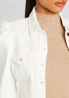 The Ada Jacket is an everyday Retrofête staple. A chic twist on a classic wardrobe essential, the denim jacket features puffed cropped sleeves and a cinched back for a tailored fit. We recommend sizing up in this style. Shown here in Vintage White. 98% Cotton, 2% Elastane Made in Italy Model is 5'10" wearing size S Padded shoulders Style No. HL20-2055 Puff Sleeve Jacket, Classic Wardrobe Essentials, Australia Clothes, Resort Chic, Destination Dress, Bride Bachelorette, Bachelorette Party Bride, Business Chic, Rehearsal Dress