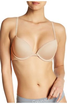 Calvin Klein Push-up Underwire Plunge Bra | Nordstromrack Push Up Bra Outfit, Calvin Klein Underwire, Outer Banks Outfits, Bra Outfit, Cartoon Cosplay, Romantic Kiss, Cute Bras, Neck Massage, Plus Size Bra