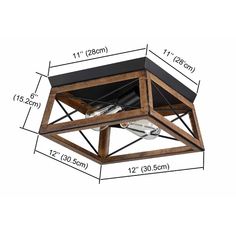 an image of a ceiling light with measurements