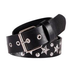 PRICES MAY VARY. Punk Rock Belt:100% PU Leather + Metal Eyelets. Grommets Studded Belt:Total length 100cm; Width: 3.8cm; Suitable for waistline: 75cm- 95cm. Classic Design: 4 options - Heart/Star/Square/Round buttonholes; Add a cool choice to your punk gothic outfit. Jeans Chain Belt: Suitable for various punk band performances, stage shows, motorcycle enthusiasts, gothic accessories, or daily wear Jeans pants chains. It's the ideal choice for dancers, rock 'n 'roll, punk, hip hop, gothic and Ha Black Punk Belt With Rivets, Stile Punk Rock, Goth Belt, Y2k Emo Grunge, Leather Collar Necklace, Gothic Outfit, Jeans Chain, Pant Chains, Punk Design