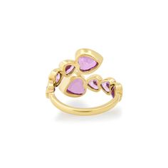 Taking our love for hearts to the next level, our Pink Sapphire Heart Wrap Ring features 4.57 carats of faceted, pink sapphire stones set in polished18-karat gold. A stunning statement ring, this ring is a timeless symbol of love that will be adored for many years to come. Size 6.5 Carat Weight: 4.57 ct Large hearts: 8mm x 8mm Small Hearts: 5mm x 5mm Band measures 0.30 inches in width Made with love in Los Angeles Complimentary gift wrapping provided Sapphire Stones, Timeless Symbol, Symbol Of Love, Wrap Ring, Pink Ring, Sapphire Stone, Small Heart, Wrap Rings, Jewelry Business