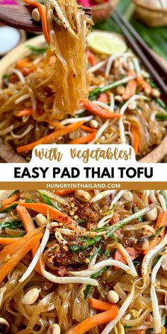 Get the most delicious vegetable pad Thai with this easy recipe! Made with rice noodles, tofu, and fresh veggies, it’s tossed in a savory pad thai sauce for an authentic flavor. Perfect for a healthy and satisfying dinner, this quick dish is ready in no time and perfect for those who love meat-free meals. Vegetable Pad Thai, Vegetarian Pad Thai, Thai Recipes Noodles, Pad Thai Sauce, Thai Sauce, Drunken Noodles, Thai Noodles, Quick Dishes, Thai Basil