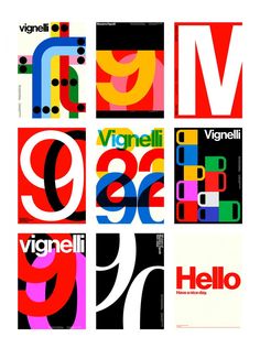 six different types of posters with the letters m, v, and g on them