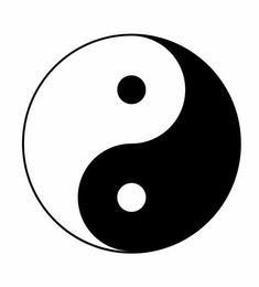 a black and white yin symbol on a white background