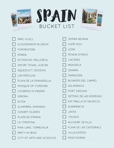 the spanish language list for spain with pictures and words on it, including names to describe