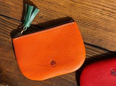 Orange Pouch Wallet For Everyday Use, Compact Leather Coin Purse With Zipper, Red Zipper Coin Purse For Daily Use, Everyday Orange Leather Wallet, Leather Zipper Coin Purse For On-the-go, Unique Pouch, Leather Zipper Pouch, Minimalist Leather Wallet, Minimalist Bag