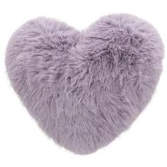 a fluffy heart shaped pillow on a white background