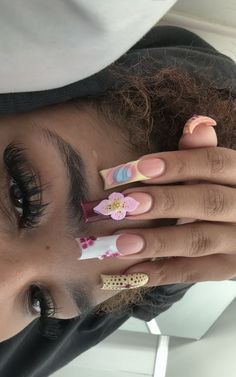 Junk Nails, Eighteenth Birthday, Hard Nails, Unique Acrylic Nails, Summer Acrylic Nails