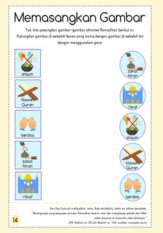 the printable worksheet for memasangan gambar, which includes pictures