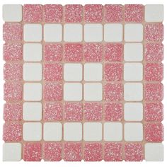 Our Crystalline Market Square Flamingo Porcelain Floor and Wall Mosaic Tile is an innovative twist on the classic mosaic. Featuring a mottled glazed surface, this product is comprised of square shaped chips with a pink and white color palette. This slightly textured mosaic creates a classic and versatile look with slightly rounded squares arranged on an interlocking mesh to create a unique and seamless installation. This geometric porcelain mosaic is unique yet simplistic enough to integrate int Affinity Tile, Square Mosaic Tile, Unique Kitchen Backsplash, Mosaic Floor Tile, Best Floor Tiles, Merola Tile, Porcelain Mosaic Tile, Market Square, Modern Tiles