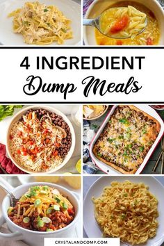 four ingredient dump meals with text overlay