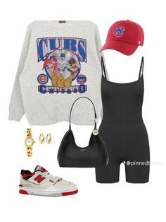 Chicago Cubs Outfit, Chill Outfits, Gaming Clothes, Baddie Outfits Casual, Looks Style, Lookbook Outfits, Looks Vintage, Chicago Cubs, Outfits Casuales