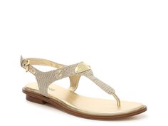 Saw this at DSW! Look Sophisticated, Casual Sandals Womens, Michael Kors Sandals, Small Crossbody Purse, The Spark, Gold Sandals, Metal Accents, Comfortable Sandals, Michael Kors Shoes