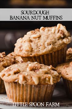 some muffins are sitting on a white plate