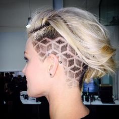 All sizes | dennisjosephbabyliss | Flickr - Photo Sharing! Side Shave Design, Undercut Hair Designs, Shaved Design, Undercut Designs, Girls Short Haircuts