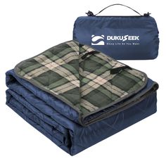 the dukseek blanket is folded and ready to be used