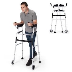 Foldable Lightweight Aluminum Rehabilitation Walker Senior Adult Standing Frame *Features: ● Sturdy Construction: Made of heavy-duty aluminum alloy, this high quality walker has a firm structure and comes with a strong loading capacity up to 220 lbs, allowing you to confidently depend on our walker. In addition, FDA certification ensures safety for daily use. ● Adjustable Height and Removable Armrest: Based on humane consideration, our standard walker features 7-level height adjustment and 4-level adjustable armrest to meet your different needs. Besides, armrests on both sides help you to keep balance. By removing the armrests, you will get an ordinary walker. ● Foldable and Lightweight Design: This walker comes with one-click design which provides you with convenience to fold and store. T Walker For Seniors, Walking Frame, Walking Aids, Proper Posture, Frame Stand, 5th Wheels, Arm Rest, Aluminum Wheels