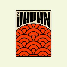 an orange and black poster with the word japan on it