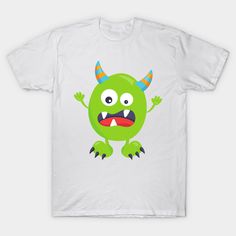 a green monster with horns and horns on it's head