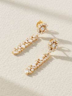 SUZANNE KALAN La Fantasie 18-karat gold diamond earrings Suzanne Kalan, Winter Beauty, Gold Diamond Earrings, Fine Watches, Fine Rings, Net A Porter, Fashion Bracelets, Fashion Watches, Jewellery And Watches